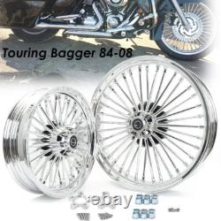 21x3.5 16x3.5 Fat Spoke Front Rear Wheels Rims for Harley Touring Bagger 00-07