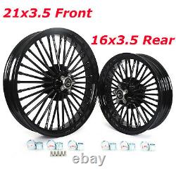 21x3.5 16x3.5 Fat Spoke Wheel Rims for Harley Touring Bagger FLHT FLHR 00-08