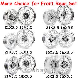 21x3.5 16x3.5 Fat Spoke Wheels Rims for Harley Heritage Classic Deluxe Chrome