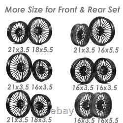 21x3.5 16x3.5 Fat Spoke Wheels for Harley Touring Bagger Electra Glide FLH 00-07