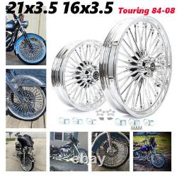 21x3.5 16x3.5 Fat Spoke Wheels for Harley Touring Road Street Glide Bagger 00-07