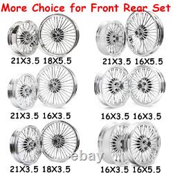 21x3.5 16x3.5 Fat Spoke Wheels for Harley Touring Road Street Glide Bagger 00-07