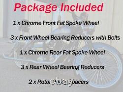 21x3.5 16x3.5 Fat Spoke Wheels for Harley Touring Road Street Glide Bagger 00-07