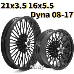 21x3.5 16x5.5 Fat Spoke Wheels Rims Set for Harley Dyna FXDF FXDB 08-17 Fat Bob