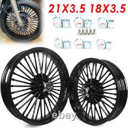 21x3.5 18x3.5 36 Fat Spoke Wheels For Harley Softail Fatboy Heritage Deluxe FXST
