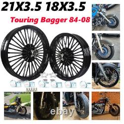 21x3.5 18x3.5 Fat Spoke Touring Bagger Wheels for Harley Road Glide King 00-07