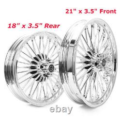 21x3.5 18x3.5 Fat Spoke Wheels Rims Single Disc for Harley Fat Boy FLSTF 2000-17