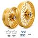 21x3.5 18x5.5 Fat Spoke Gold Wheels For Harley Touring Street Road Glide 84-08