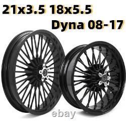 21x3.5 18x5.5 Fat Spoke Wheels Rims for Harley Dyna Street Bob Low Rider 08-17