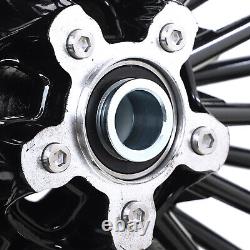 21x3.5 18x 5.5 Fat Spoke Wheels Rims for Harley Dyna Street Bob FXDB 2008-2017