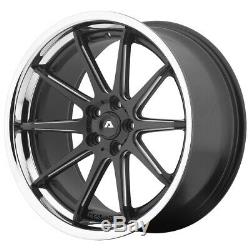 22 Matte Satin Black Chrome Lip Wheels Rims Set 4 5x115 Multi Spokes