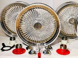 22 STD 150 Straight White Spokes, Gold Nippels and Accessories