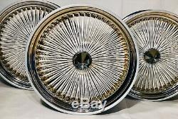 22 STD 150 Straight White Spokes, Gold Nippels and Accessories