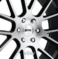 22 Silver Wheels Rims Dub 285 45 22 Lionhart Tires Gmc Sierra Silverado