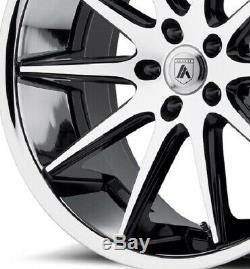 22 Staggered Camaro Wheels Rims Black Chrome Ss Rs Ls Lt Zl1 Le Asanti