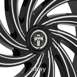 24 Dub Wheels Rims Black Milled Directional Twisted Forgiato Lexani Delish