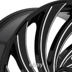 24 Dub Wheels Rims Black Milled Directional Twisted Forgiato Lexani Delish