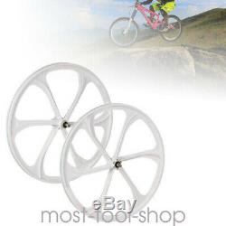 26NEW BICYCLE WHEEL SET MAG 6-SPOKE MTB BIKE 7,8,9,10 SPEED WITH QR Front&Rear