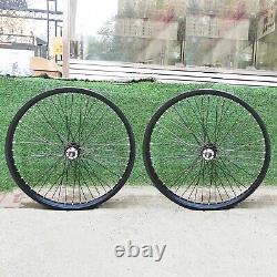26X2.35/3.5 Double Layer Heavy Duty Bike Rim Set, Aluminum Alloy Spoke Wheel