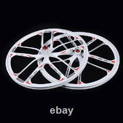 26 10 Spoke Rims Mag Alloy Integrated Bike Front & Rear Wheel Disc Brake Set US