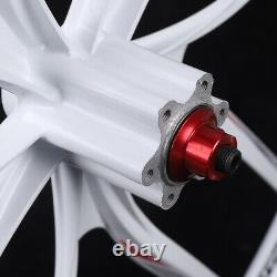 26 10 Spoke Rims Mag Alloy Integrated Bike Front & Rear Wheel Disc Brake Set US