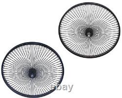 26 Bicycle Front & Rear 1-7 speed Freewheel Wheels with 144 Spokes Black 14g