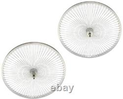 26 Bicycle Front & Rear 1-7 speed Freewheel Wheels with 144 Spokes Chrome 14g
