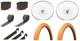 26 Chrome 144 Spoke Front And Coaster Wheel & Two Tire Orange/orange W Tubes