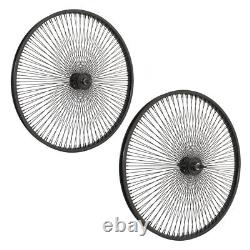 26 Front & Rear 1-7 speed Freewheel Bicycle Wheels with 144 Spokes Black