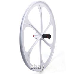 26 Front &Rear Mag Wheel Set Mag Wheels White Disc Brake 6-Spoke 7/8/9/10 Speed