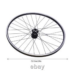 29 Aluminum Alloy Wheelset Rim Quick Release Front Rear Black Flat Spokes MTB
