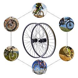 29 Aluminum Alloy Wheelset Rim Quick Release Front Rear Black Flat Spokes MTB