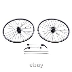 29 Aluminum Alloy Wheelset Rim Quick Release Front Rear Black Flat Spokes MTB