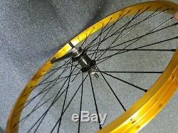 2 Gold With Blk 36 Spoke Beach Cruiser Rims 26, Front & Rear Coaster Brake