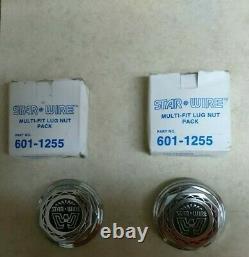 2 NOS ORIGINAL WELD WHEELS, INC. STARWIRE 30 Spoke Center Caps Cragar OG 1979