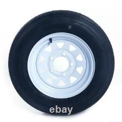 2 New Trailer Tires & Rims 5.30-12 530-12 5 Hole Wheel White Spoke