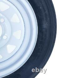 2 New Trailer Tires & Rims 5.30-12 530-12 5 Hole Wheel White Spoke