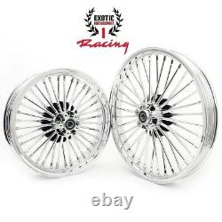 2. X2.15 & 16x3.5 Front Rear Cast Wheels Double Disc Fat King Spoke Softail Dyna