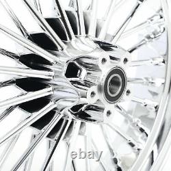 2. X2.15 & 16x3.5 Front Rear Cast Wheels Double Disc Fat King Spoke Softail Dyna