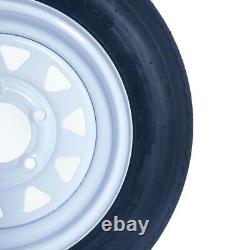 2pcs 5.30-12 Trailer Tires & Rims 530-12 5.30 X 12 LRB 5 Lug White Spoke Wheel