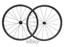 30mm Bicycle wheels Carbon rim spoke hubs matt rim 700C Road Clincher Tubeless