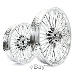 36 Fat Spoke Wheel 21X3.5 16X3.5 Chrome For Harley Dyna Heritage Softail Deluxe