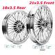 36 Fat Spoke Wheels Rims 21x3.5 18x3.5 For Harley Softail Fatboy Flstc Chrome