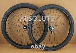 36 SPOKE BEACH CRUISER 26 X 2.125 FRONT & COASTER RIM WithALL BLACK BEACHBUM TIRES