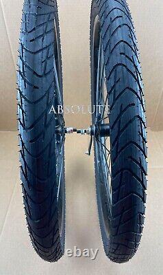 36 SPOKE BEACH CRUISER 26 X 2.125 FRONT & COASTER RIM WithALL BLACK BEACHBUM TIRES