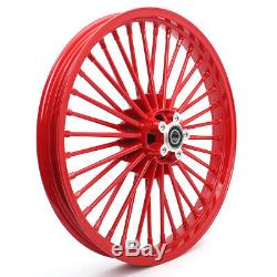 36 Spoke Red 21'' & 18'' Wheels Dual Disc For Electra Glide Dyna Touring Fatboy