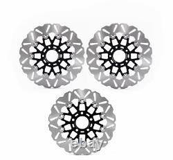 3PCS Front Rear Brake Rotors for Harley Dyna FXDL Low Rider Spoke Wheel 2014-17