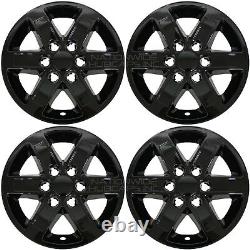 4 BLACK 2007-14 GMC SIERRA YUKON 17 Alloy Wheel Skins Hub Caps Full Rim Covers