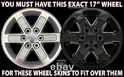 4 BLACK 2007-14 GMC SIERRA YUKON 17 Alloy Wheel Skins Hub Caps Full Rim Covers