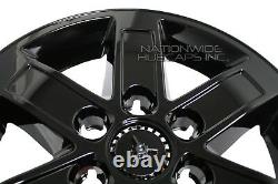 4 BLACK 2007-14 GMC SIERRA YUKON 17 Alloy Wheel Skins Hub Caps Full Rim Covers